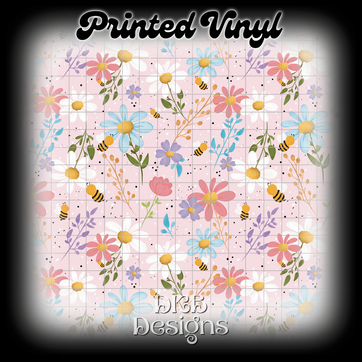 Spring bees pink Printed Vinyl