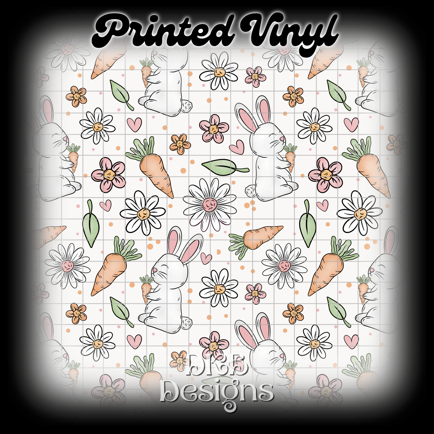 Bunny florals Printed Vinyl