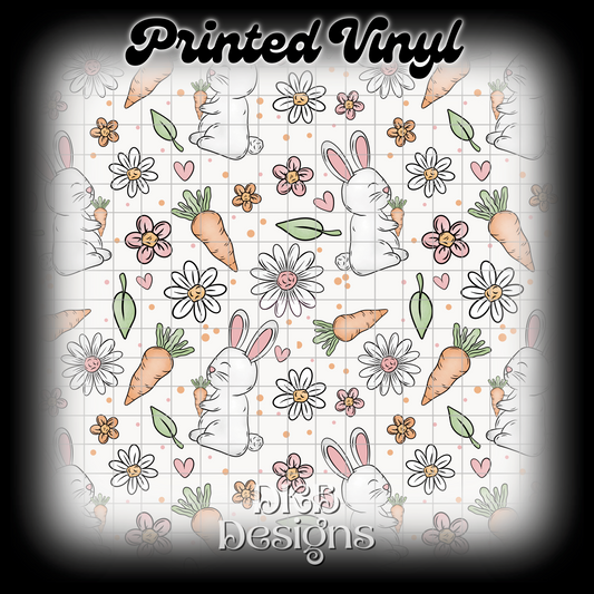 Bunny florals Printed Vinyl