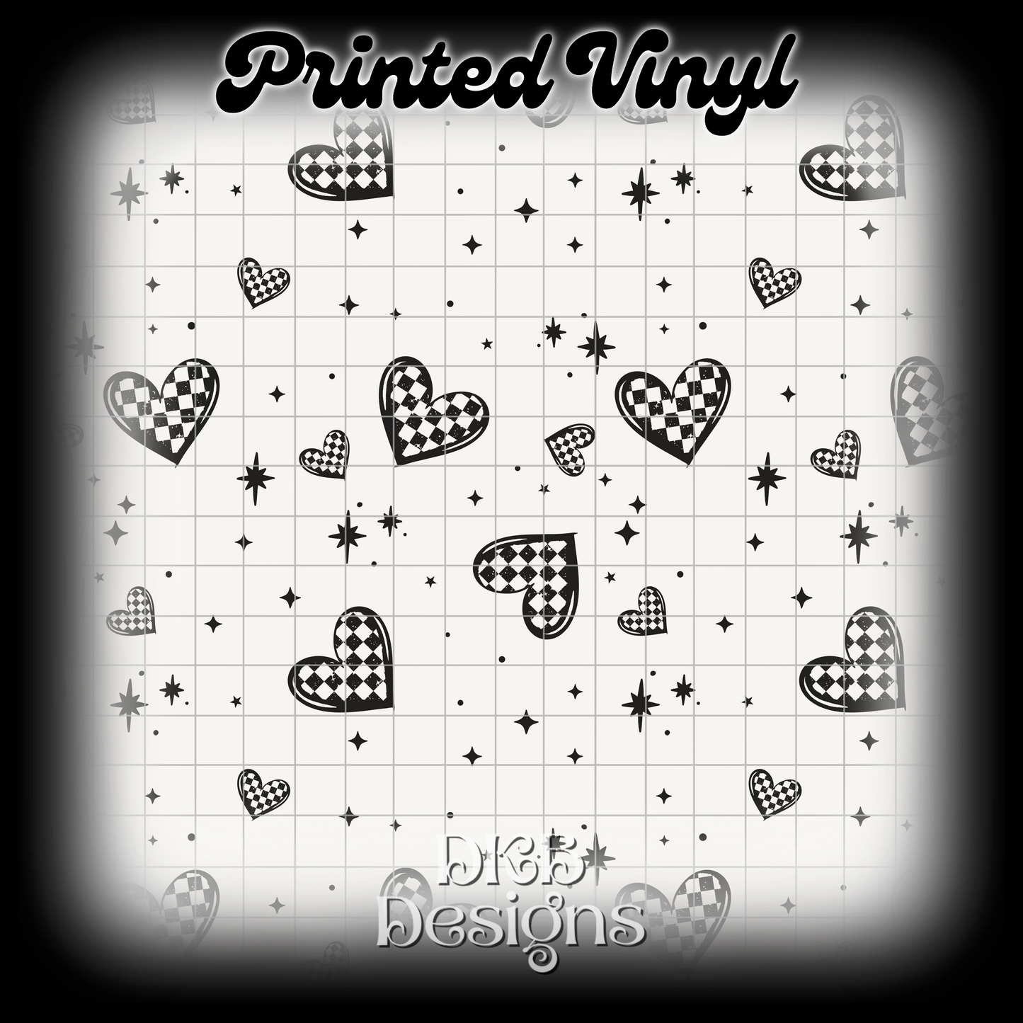 Checker hearts Printed Vinyl
