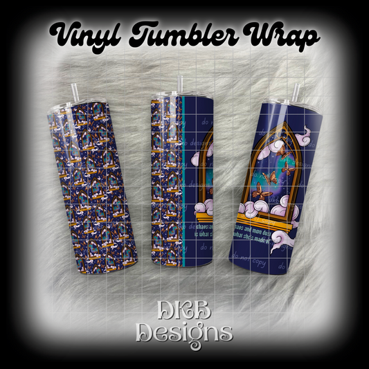 Chaos and moon dust vinyl tumbler wrap