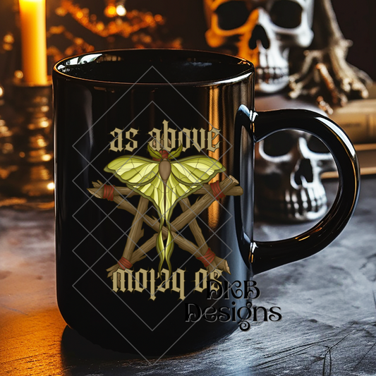 As above so below moth UV DTF