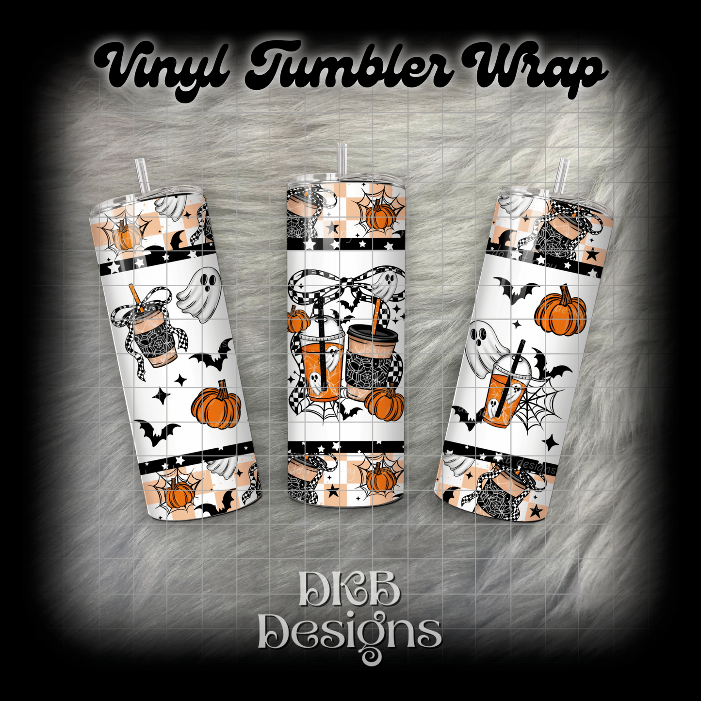 Halloween coffee vinyl tumbler wrap