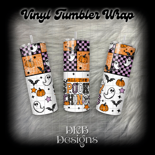 All the spooky things vinyl tumbler wrap