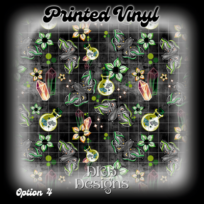 Magical Moths Green Printed Vinyl