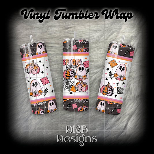 Spooky vibes vinyl tumbler wrap