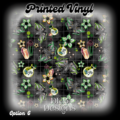 Magical Moths Green Printed Vinyl