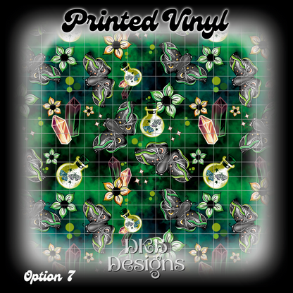 Magical Moths Green Printed Vinyl