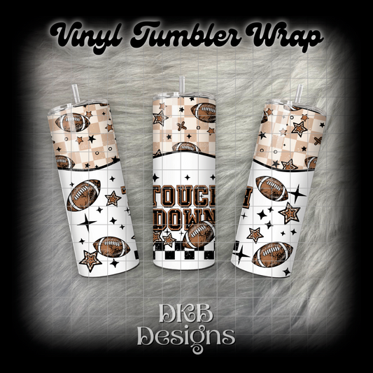 Touch down vinyl tumbler wrap