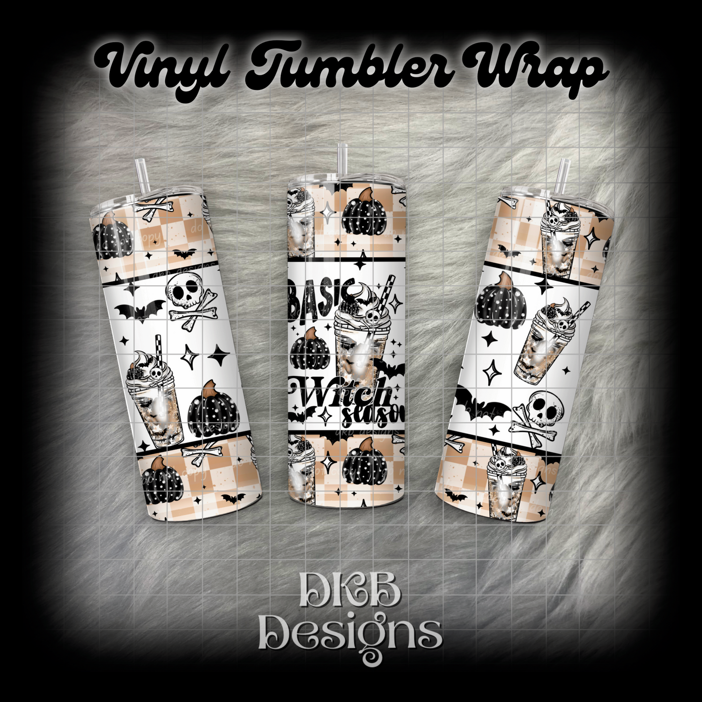 Basic witch season vinyl tumbler wrap