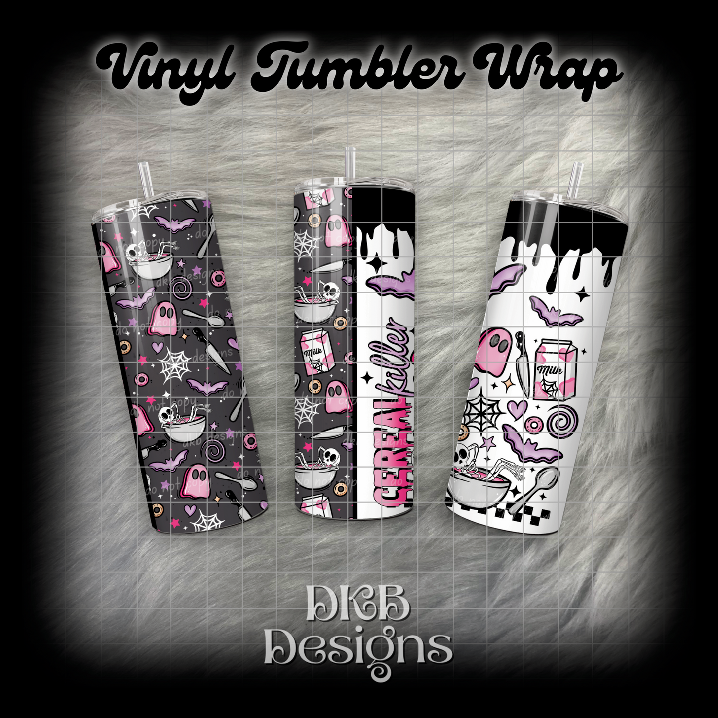 Cereal killer vinyl tumbler wrap