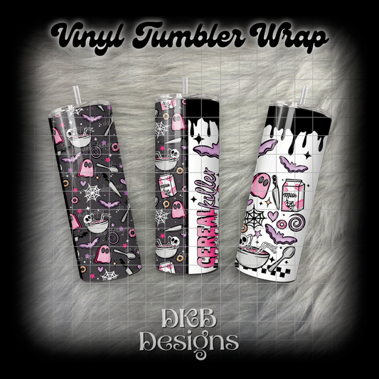 Cereal killer vinyl tumbler wrap
