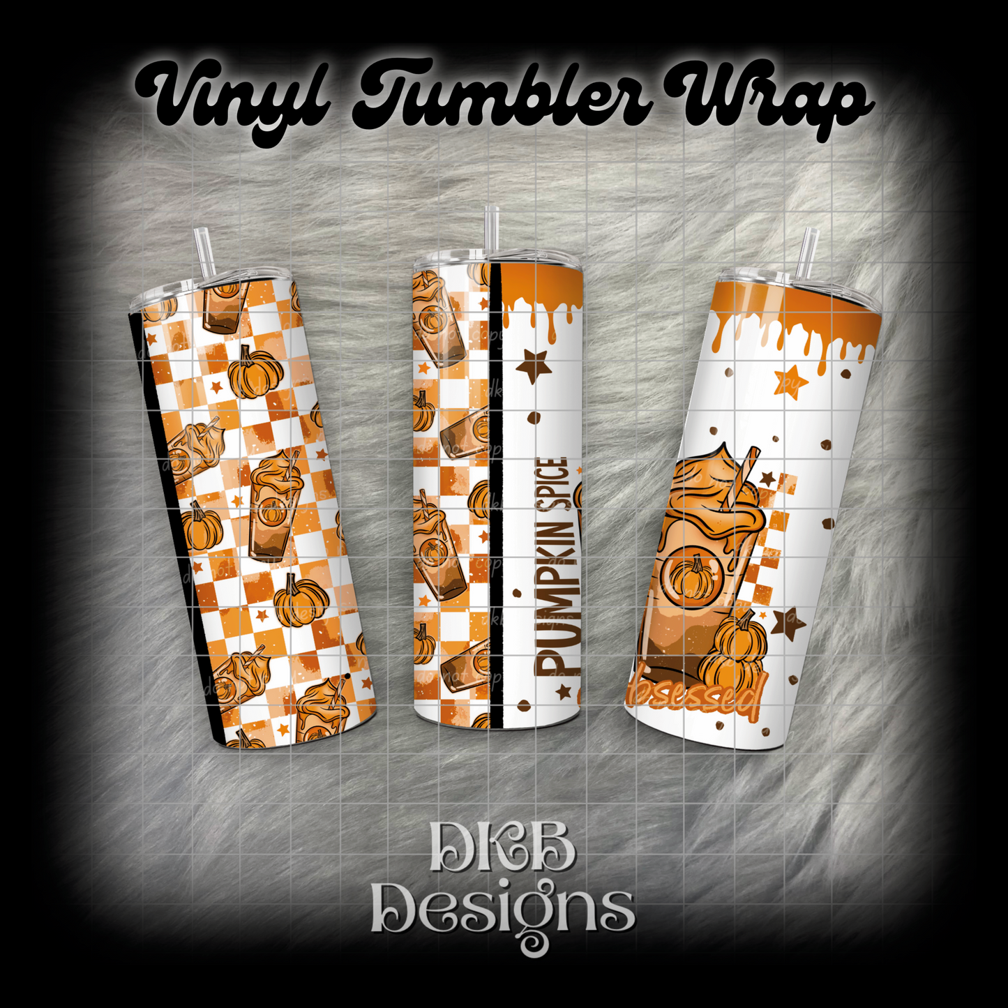 Pumpkin spice vinyl tumbler wrap