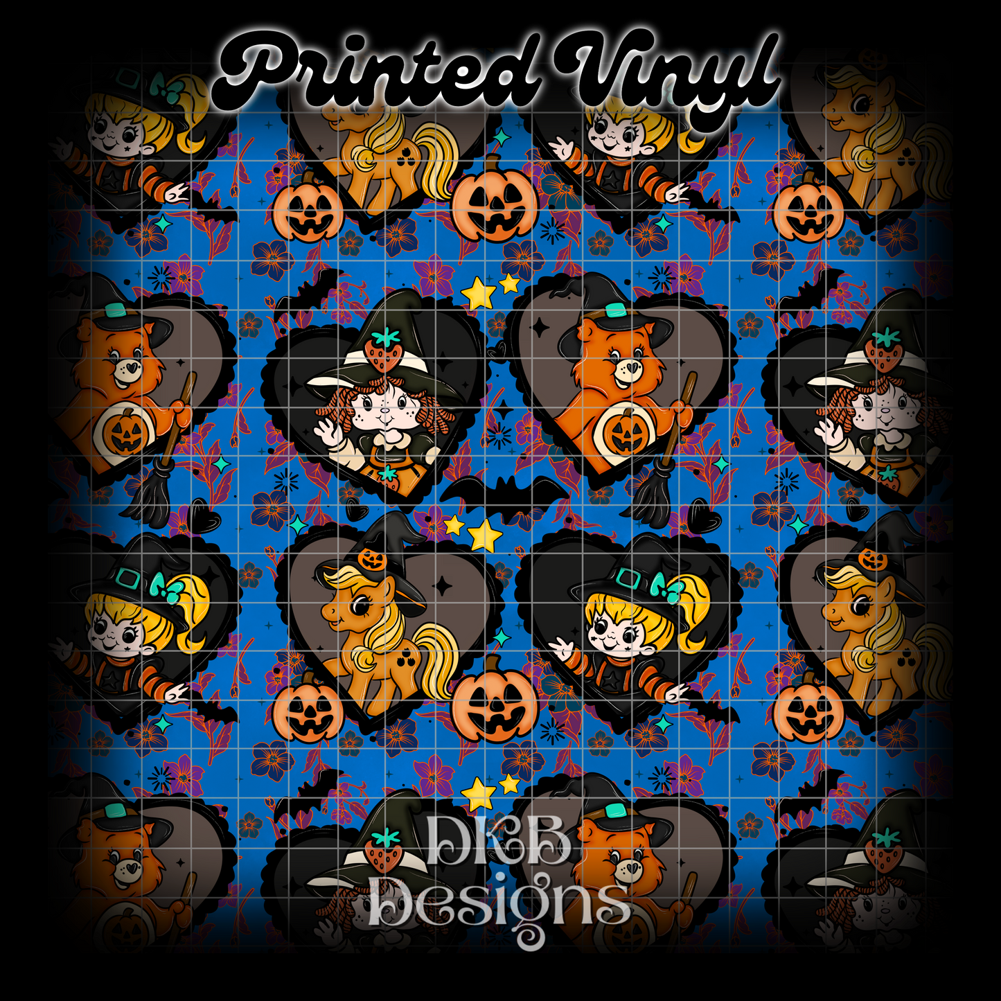 Nostalgia hearts blue Printed Vinyl