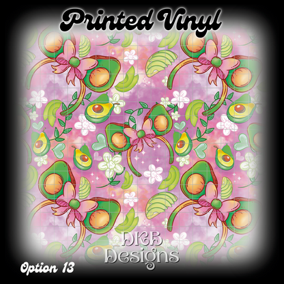 MD avocado Printed Vinyl (13 color ways)