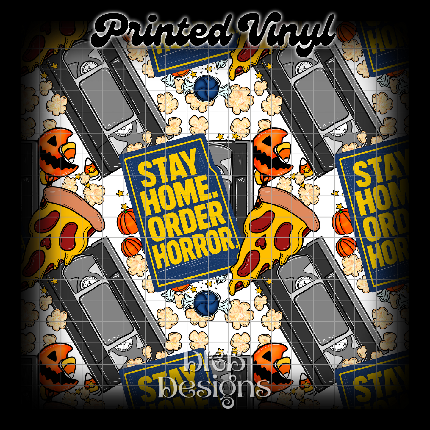 Stay home order horror white Printed Vinyl