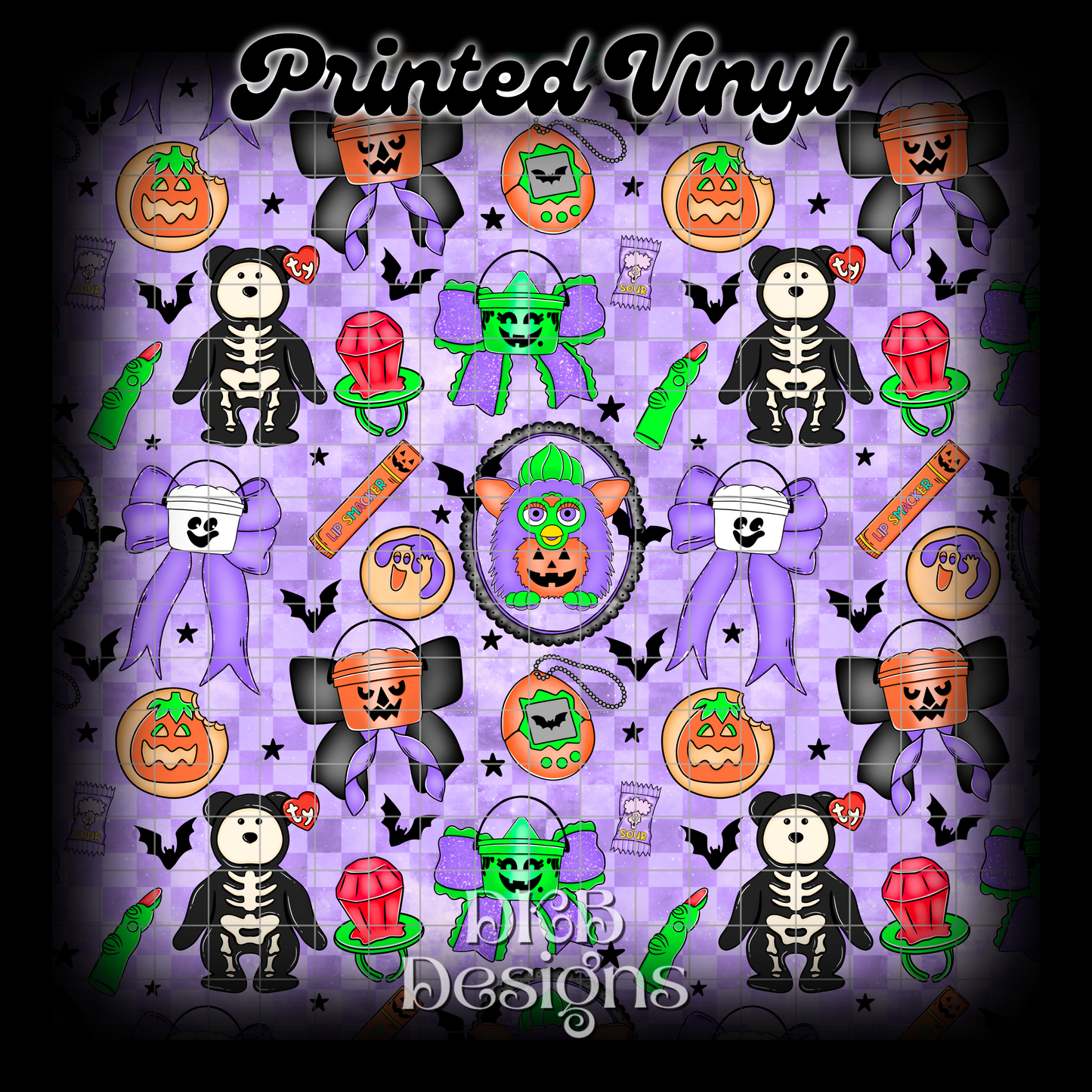 90’s Halloween purple Printed Vinyl