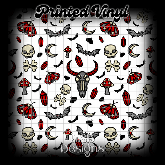 Witchy red white Printed Vinyl EXCLUSIVE