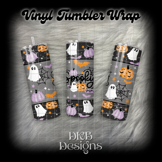 Spooky season vinyl tumbler wrap