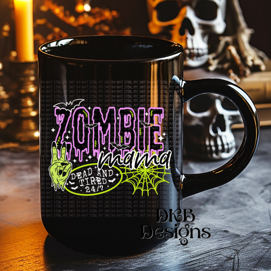 Zombie mama white UV DTF