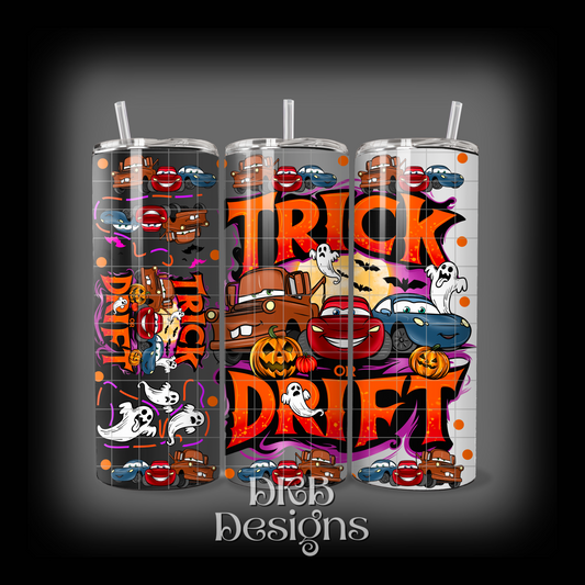 Trick or drift 20oz tumbler UV DTF