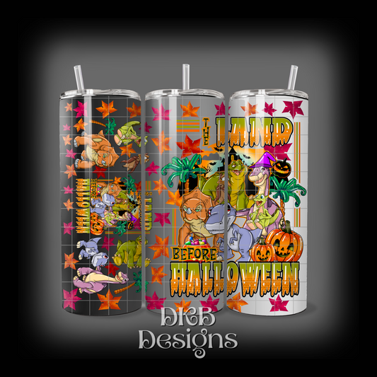 The land before Halloween 20oz tumbler UV DTF