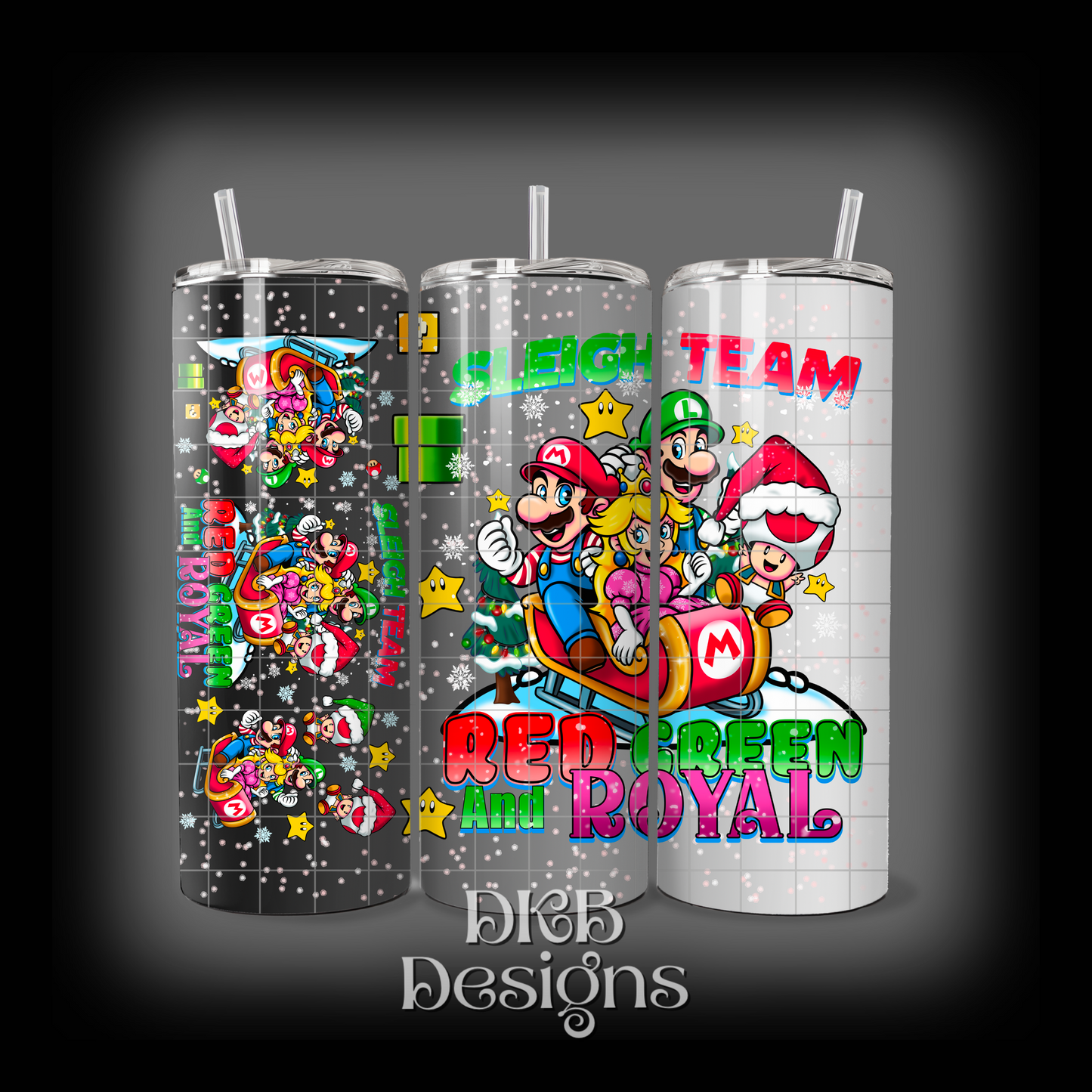 Sleigh team 20oz tumbler UV DTF