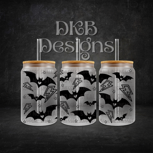 Bat 16oz glass can UV DTF