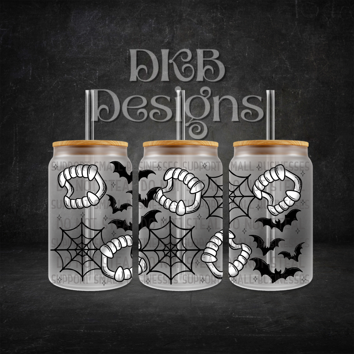 Halloween 16oz glass can UV DTF