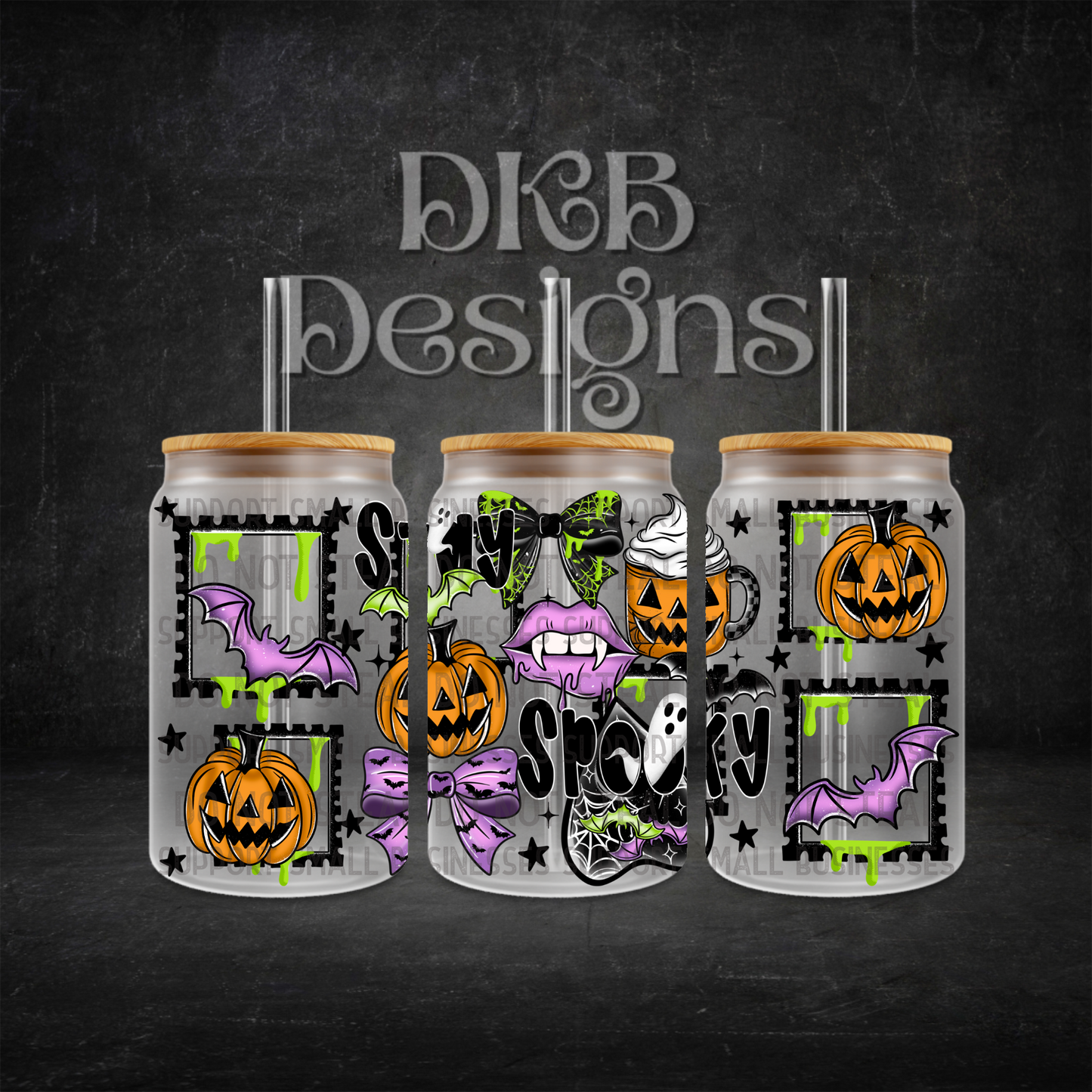 Stay spooky 16oz glass can UV DTF