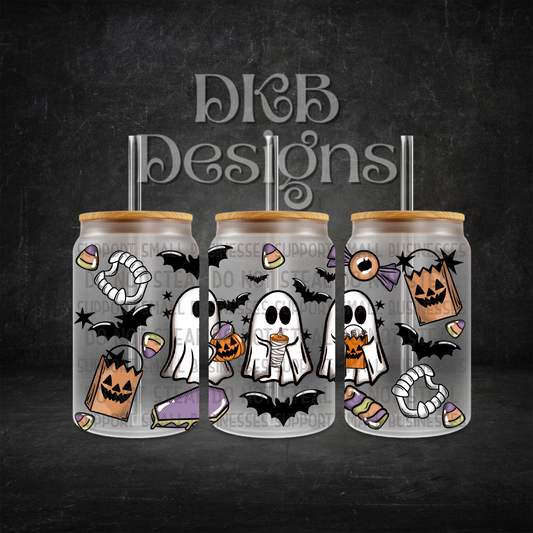 Trick or sip 16oz glass can UV DTF