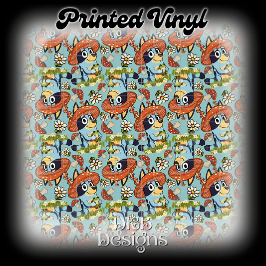 Mushroom dog Printed Vinyl