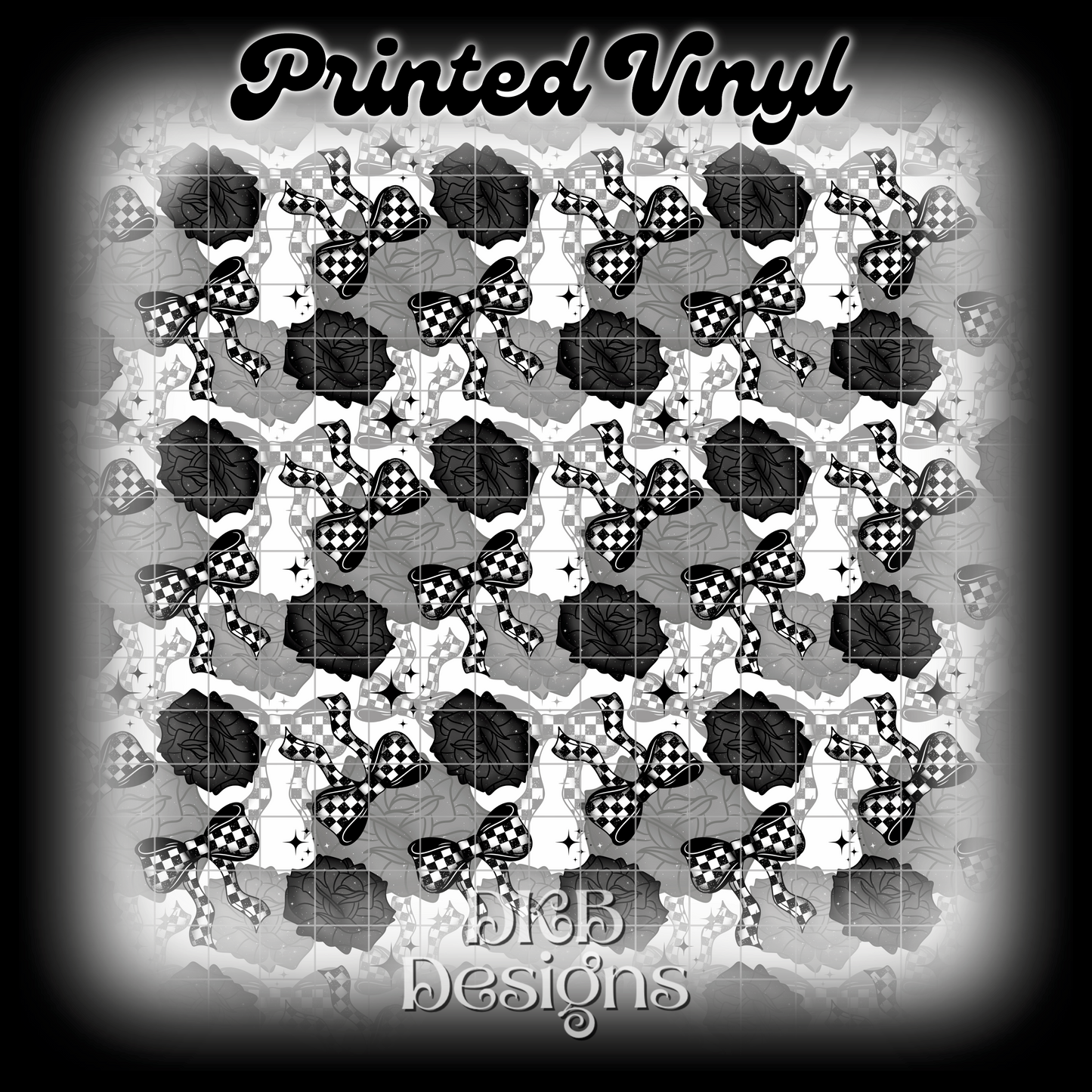 Checkered bows Printed Vinyl