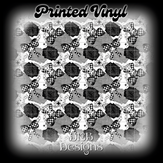 Checkered bows Printed Vinyl