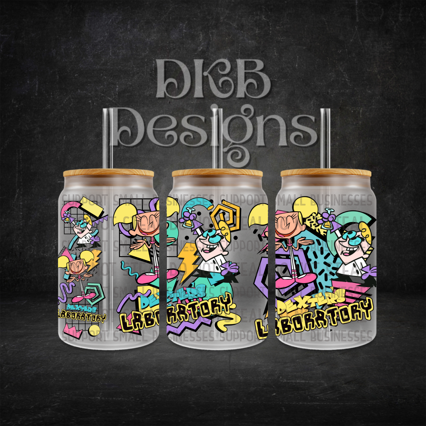 Retro 16oz glass can UV DTF