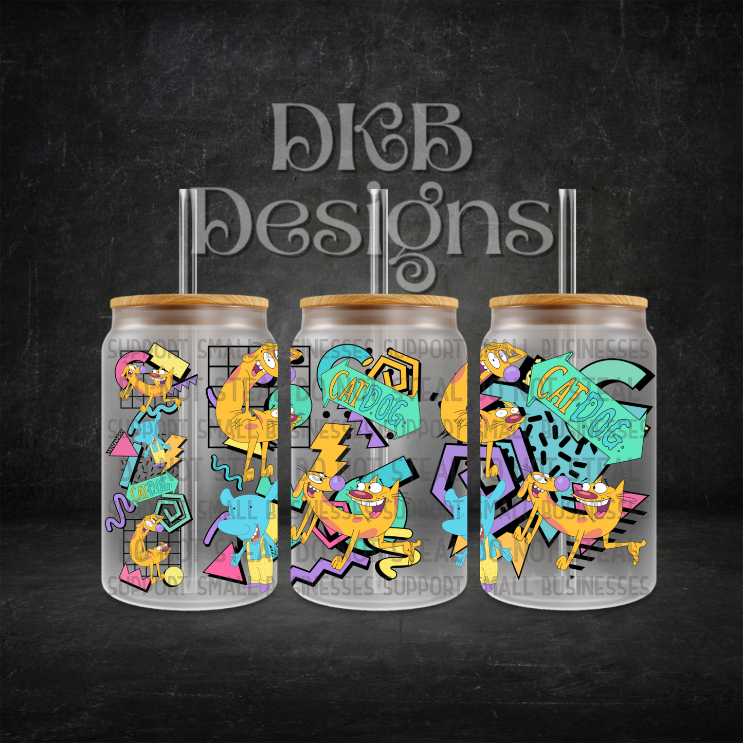 Retro 16oz glass can UV DTF