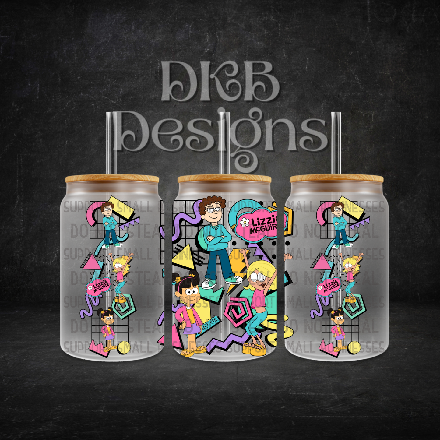 Retro 16oz glass can UV DTF