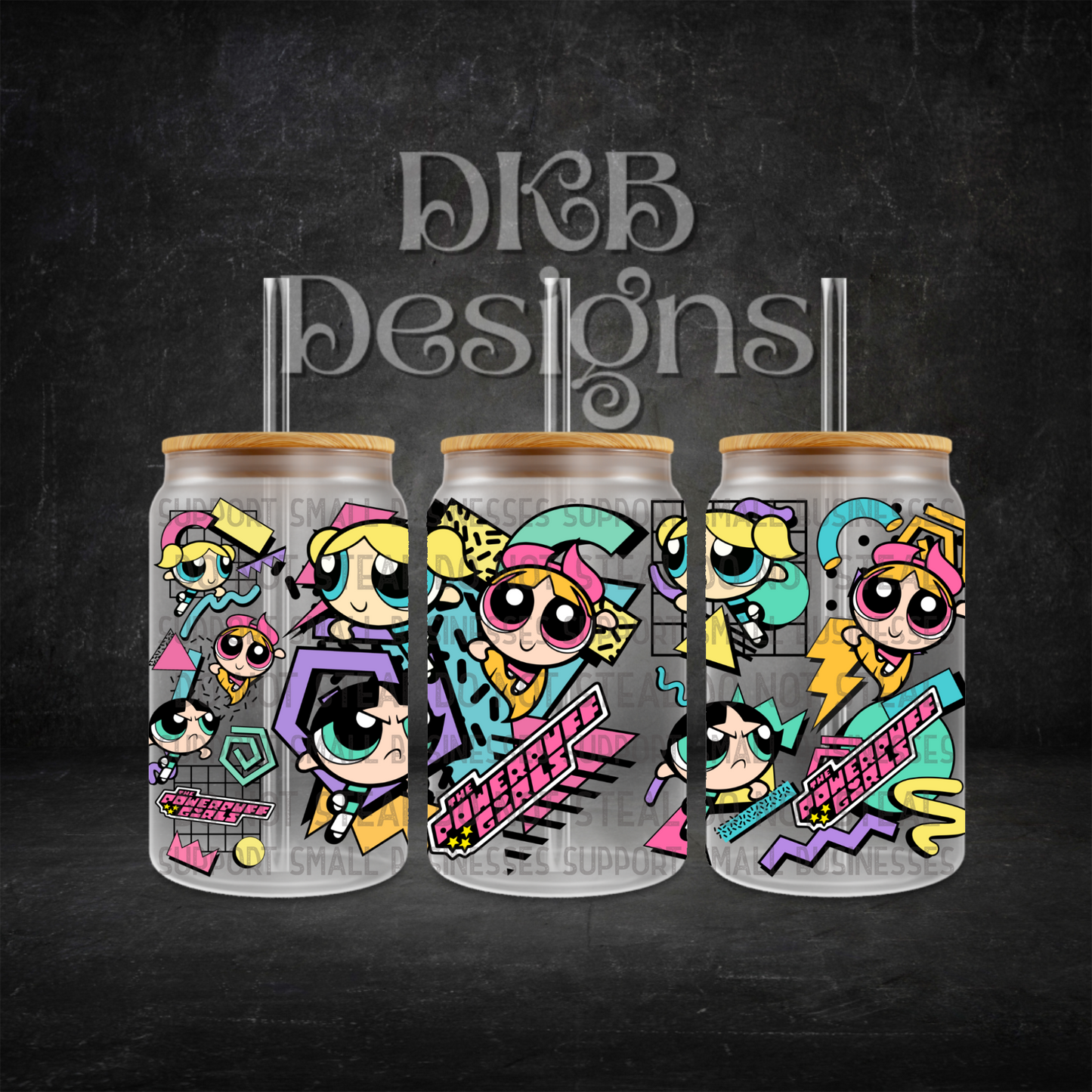 Retro 16oz glass can UV DTF