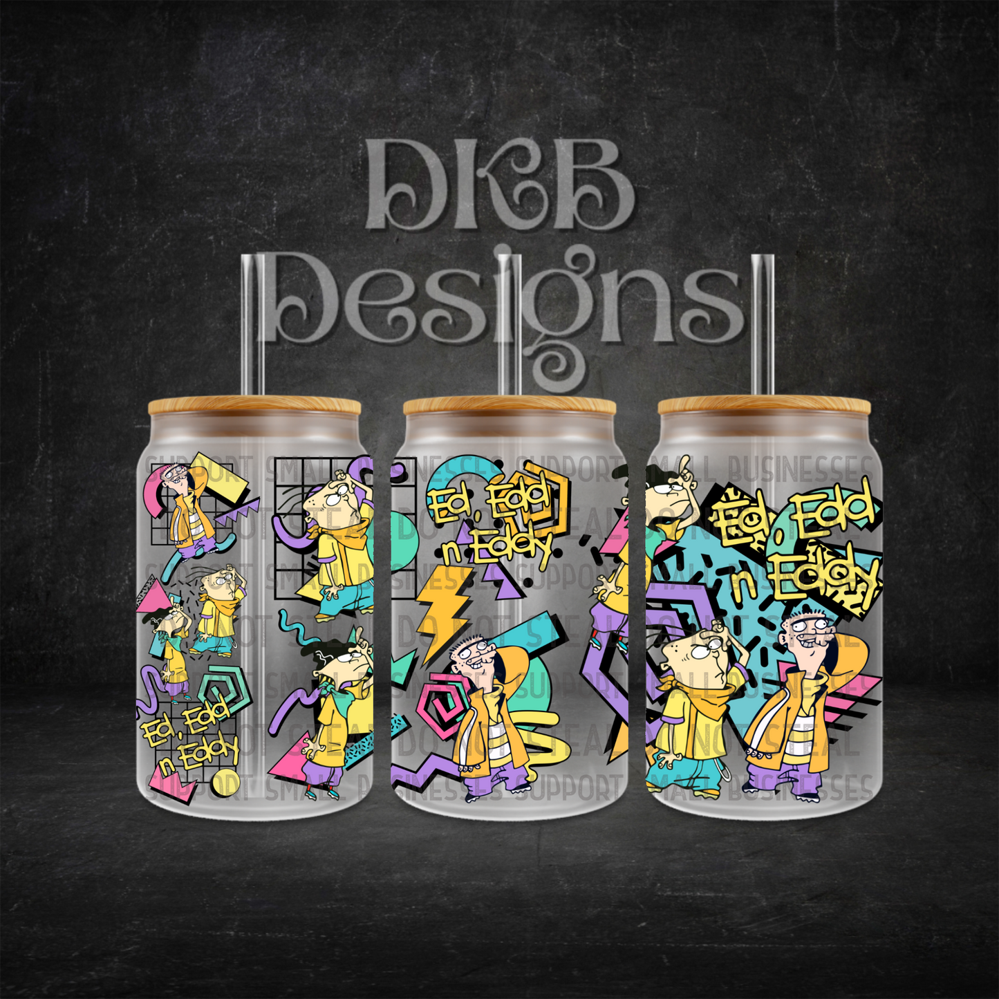 Retro 16oz glass can UV DTF