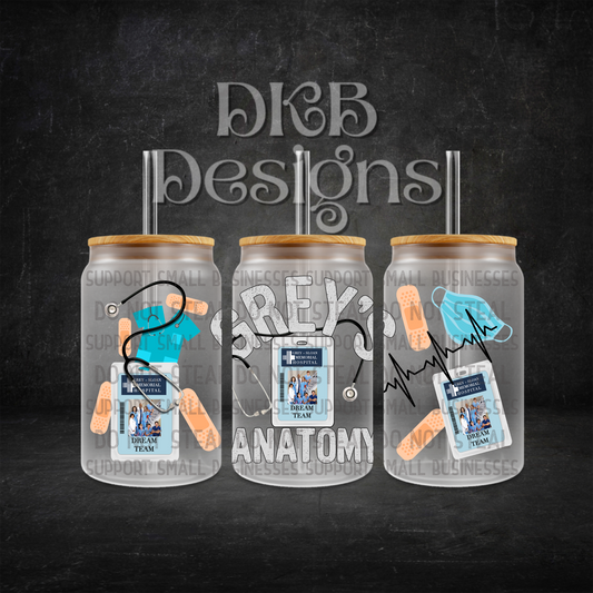 Grey’s 16oz glass can UV DTF