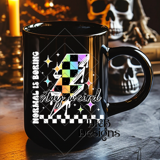 Stay weird white UV DTF