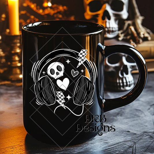 Headphones white UV DTF