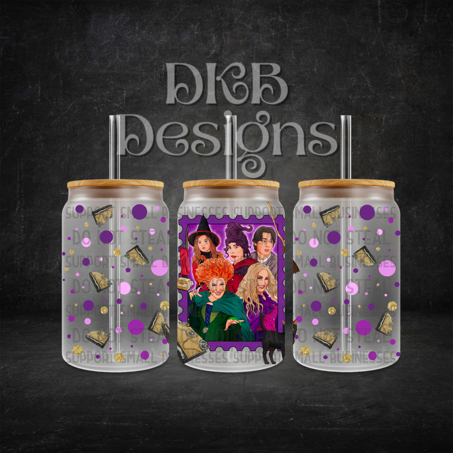 HP 16oz glass can UV DTF