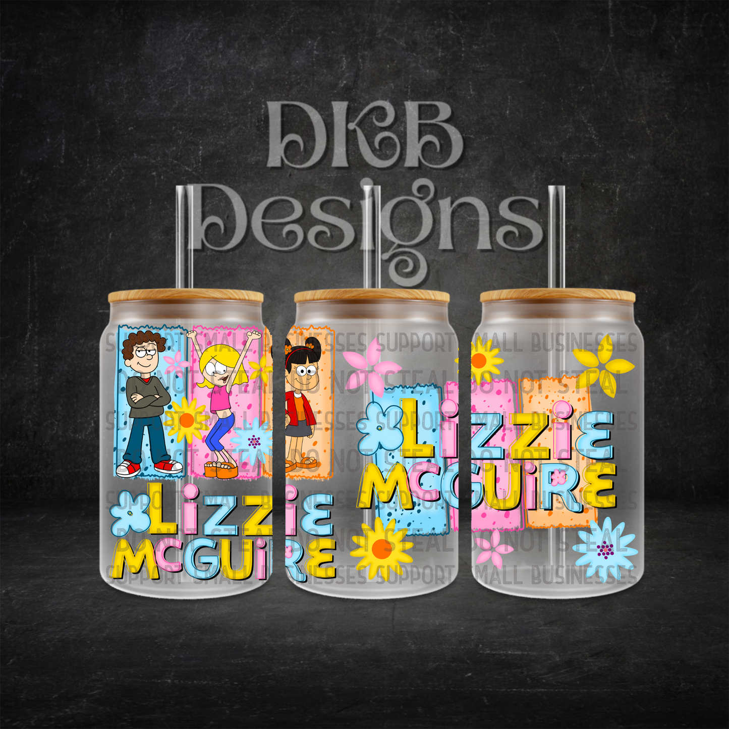 Lizzie 16oz glass can UV DTF