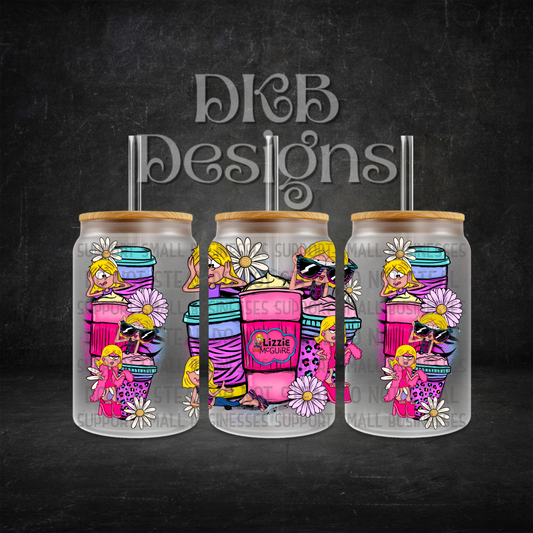 Lizzie 16oz glass can UV DTF