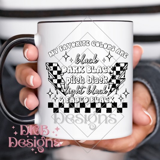 My favorite colors black outlines UV DTF