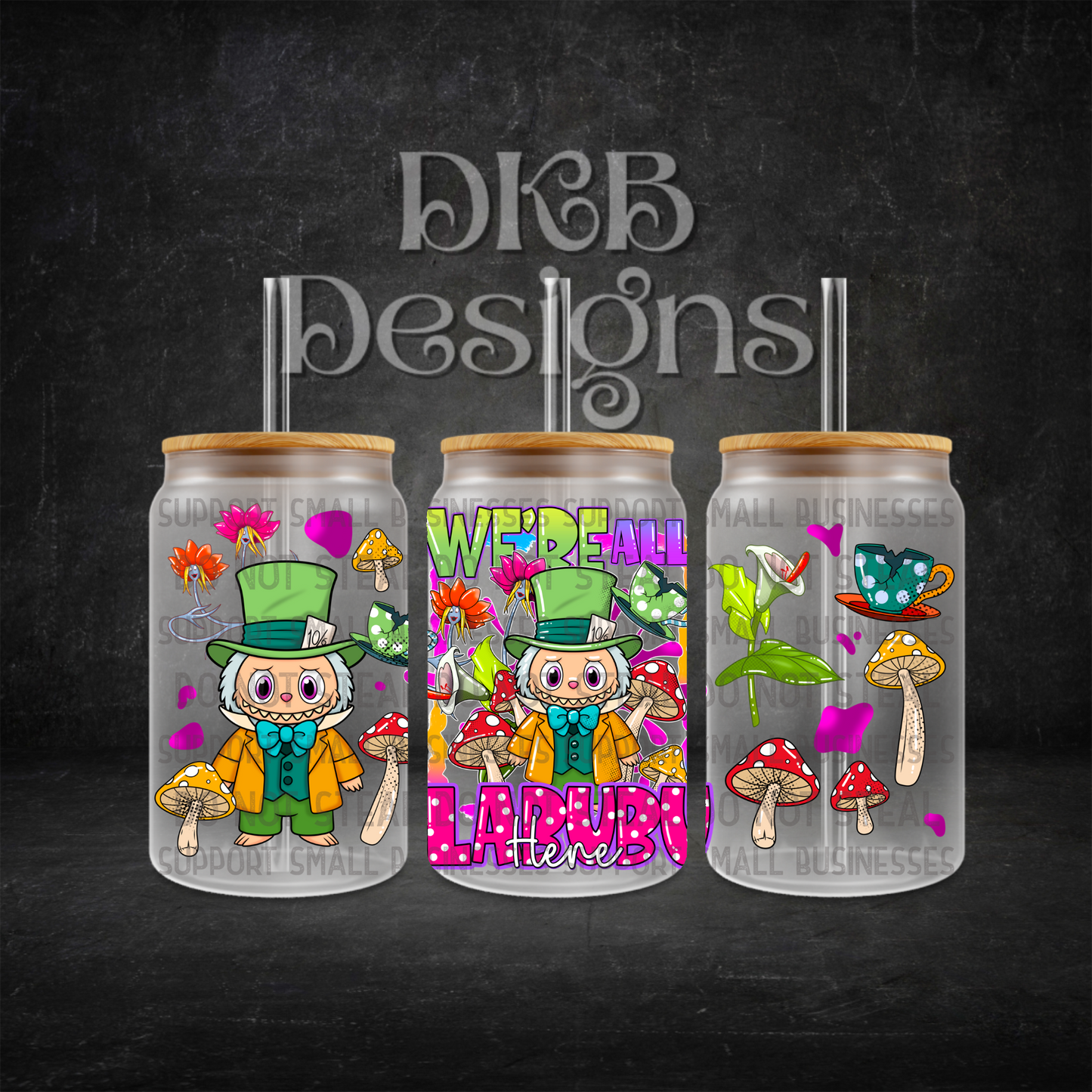 Here 16oz glass can UV DTF