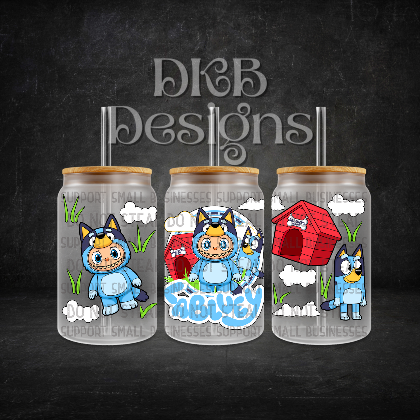 Lablue 16oz glass can UV DTF