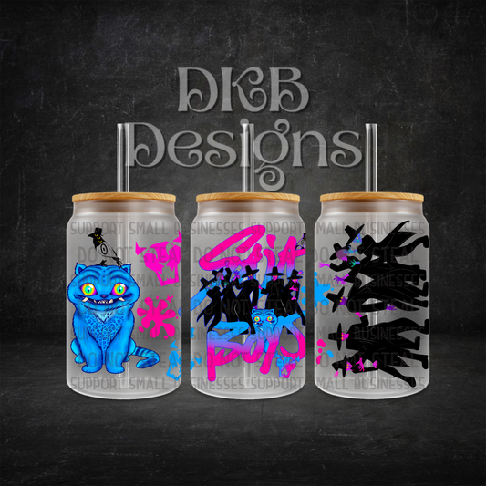 Demon boys 16oz glass can UV DTF