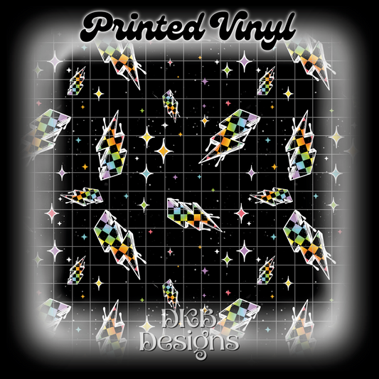 Rainbow bolts Printed Vinyl